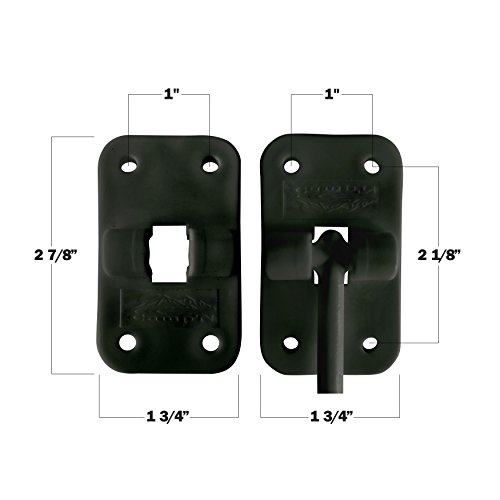 Camp'N T-Style 3 1/2" Door Latch-Holder-Catch with Hardware for RV, Trailer, Camper, Motor Home, Cargo Trailer - OEM Replacement (Black 2-Piece) - Thumbnail 3