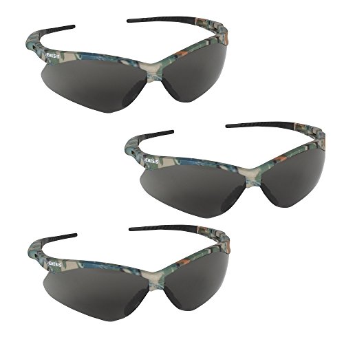 Jackson Safety V30 22609 Nemesis Safety Glasses 3020707 (3 Pair) (Camo Frame with Smoke Anti-Fog Lens)