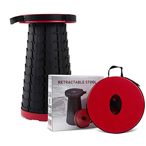 NGOZI Folding Stool for Camping, Adults Kids Retractable Plastic Stool Lightweight Collapsable Stool Portable for Fishing BBQ Outdoors Indoors Kitchen Max Load 130KG/330lbs