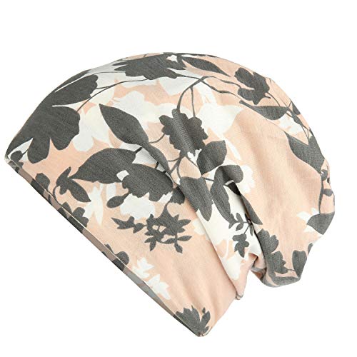 HONENNA Flower Printed Cotton Beanie Women Turban Headband Chemo Cap (2 Pack Set 13)