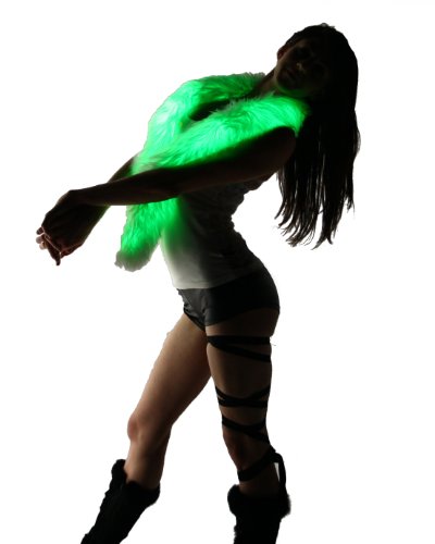 Electric Styles Light Up Fur Boa - All-White Fur with LED Lighting (Color Changing)