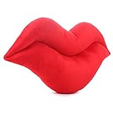 Sunday&May Soft Red Lips Shape Plush Toy Novelty Pillow Cushion Bolster Gift