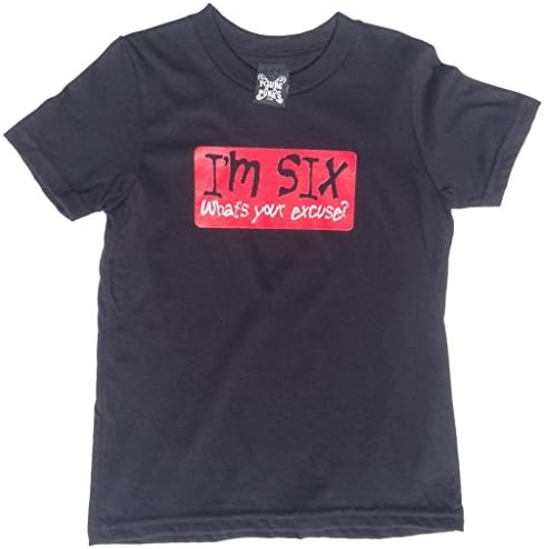 YoungPunks Little Boys I'm Six - What's Your Excuse T Shirt Toddler 6T Black