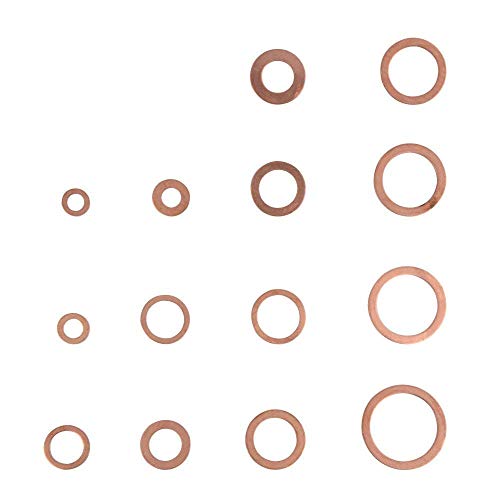 Ochoos 150Pcs/set 15-Size Solid Copper Sump Plug Crush Washer Assorted Engine Seal Flat Ring Tap Plumbing with Case AD143 - Thumbnail 5