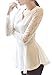 Women Long Sleeve Lace Chiffon Shirt Flared Blouse Top Sexy T-shirt