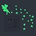 akeke Glow in the Dark Unicorn Stars Wall Decal, Unicorn Floral Decal Fairytale fairy stickers Wall Decal Girls Bedroom Home Decor