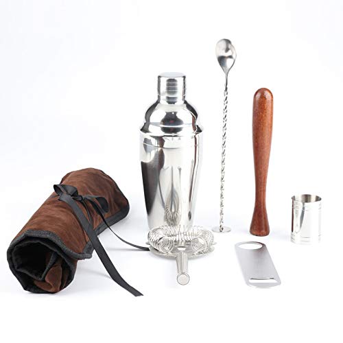 JJZXD Cocktail Shaker Set Edelstahl 7 Stück Bartender Kit Cocktail Whisk Bar Werkzeuge Weinschüttler for Party 550ml… – Bild 3