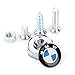 License Plate Frame Screw Bolts - Logo Cap Cover Metal Screw Bolts Nuts Anti-Theft Universal Car Truck Accessories fit for BMW 4PCS/Set