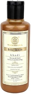 Khadi Herbal Henaa Tulsi Extra Conditioning Shampoo SlS and Paraben Free, 210ml