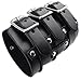 Black 9cm Wide Leather Bracelet Band Hip-hop Punk Gothic Style Leather Cuff Buckle Decoration