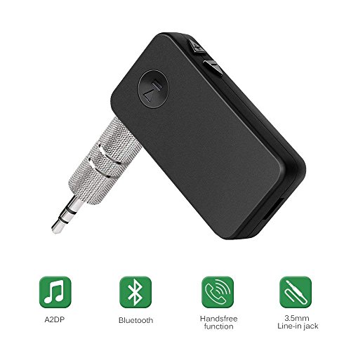Mini Bluetooth Audio Receiver Car Kit,INorton 3.5mm Portable Rechargeble Bluetooth Receiver, Stereo Audio A2DP Music Transmitter Adapter for TV DVD Car MP3 MP4