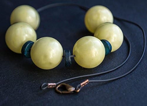 13 Gr. Baltic Amber and Wooden Beads Necklace Honey Color Accessories Butterscotch Egg Yolk (Bernstein Natürliche 琥珀 波羅的海的)