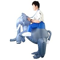 HHARTS Adult Elephant Inflatable Costume Blow up Costume Fancy Dress Costume for Halloween Cosplay Party Christmas Blue