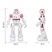 Virhuck R2 Smart Remote-Controlled Robot Toy for Kids Christmas Gift with Music Lights, Walking | Singing | Dancing | Gesture Sensor | Obstacle Avoidance | Auto Display, Pink