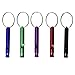 SPHTOEO 5PCS Aluminum Emergency Whistle Survival Whistle with Keychain Key Ring (5 Colors)