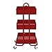 ECR4Kids ELR-20701-RD 3-Tier Metal Rolling Utility Cart - Heavy Duty Mobile Storage Organizer, Red