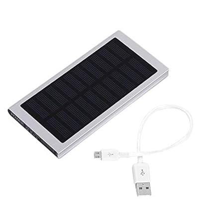 HibiscusElla Large Capacity 100000MAH 2 USB Port Solar Power External Power Bank for Mobile Phone for Android for iPhone
