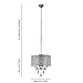 mirrea® Crystal Chandelier Pendant Light, 4 Lights, with Crystal Beaded Drum Shade Chromed Finish