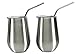 Insulated Double Walled and Vacuum Sealed Stemless 12 oz Stainless Steel Elegant Wine Glass Tumbler Set of 2 with Lids and Stainless Steel Straws - No Sweat- No Seams - Dishwasher safe