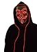 Neon Nightlife Men's Light Up V for Vendetta, Guy Fawkes Mask, One Size, Red