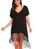 Meaneor Chiffon Cover up Womens Knitted Crochet V Neck Bikini Beach Dress S-XXL