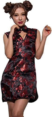 Amazon ディータ Dita チャイナ服ワンピース セクシー コスプレ 可愛い コスチューム ミニ 衣装 仮装 パリピ 結婚式 二次会 イベント 学祭 余興 大人ハロウィン エロ Lサイズ コスプレ 仮装 通販