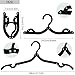 12 PCS Travel Hangers Cruise Ship Essentials Portable Folding Clothes Hangers Travel Accessories Foldable Clothes Drying Rack (Black)