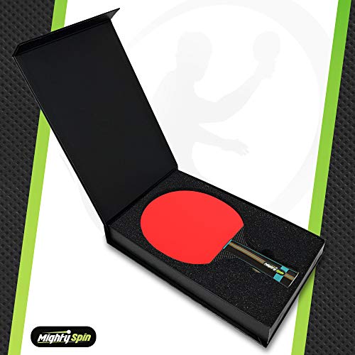 MightySpin Quake Pro Carbon Paddle Professional Level Table Tennis Racket 2.1 mm Rubber - Killer Spin Speed Ping Pong Paddles - Superb Carbonate Rackets Tech - Thumbnail 7