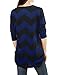 Allegra K Women's Zig-Zag Pattern Knitted Relax Fit Tunic Shirt XL Black Blue