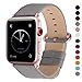 Fullmosa Leather Bands Compatible with Apple Watch Band 41mm 40mm 38mm 42mm for Women Men, Top Grain Genuine Leather Strap for iWatch Ultra 2/Ultra/10/9/8/7/6/5/4/3/2/1/SE2/SE,Grizzly/Rose Pink