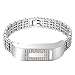 iTerk For Fitbit Flex Bands,Stainless Steel Metal Replacement Wristband With Frame Bling Rhinestone Adjustable Bracelet Durable Silver