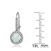 Sterling Silver Created White Opal and White Topaz Round Leverback Earrings