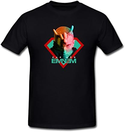 AmyArt Men's Eminem Corna Horned Hand You Rock T-Shirt L Black