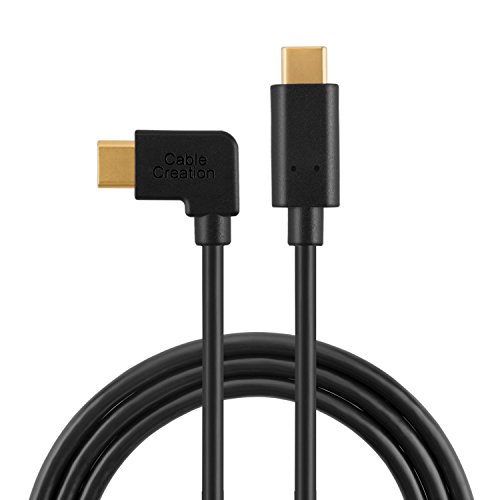 Right Angle USB C to USB C Cable 3A Fast Charge, CableCreation 6.6ft USB Type C Cable 480Mbps Data, Compatible with MacBook(Pro), Samsung Galaxy S10/S9/S9+/S8, Pixel 3XL 2, 2M Black