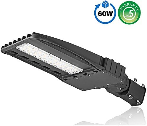 1000LED LED Shoebox Lights 60W, IP66 Outdoor LED Parking Lot Lights, More Secure LED Area Light IK09 with UL&amp;DLC Listed, Type3 Beam Angle 5000k 7500Lm Output, Slip Fitter Bracket Street Lights