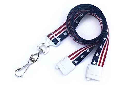 USA Stars & Stripes Breakaway Lanyard with Swivel Hook Packaged and Sold Individually by Specialist ID