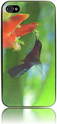 Iphone 4/4S premium 3D cover, case, moving picture, graphic, plastic, elegant (Hummingbird (black))