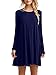Women's Plain Cute Simple Tshirt Dress (S, Blue)