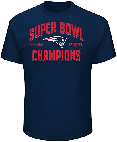 NFL The New England Patriots Men's Super Bowl LI Champion Arch Tee, Medium, Athletic Navy