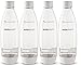 4 Pack Original Sodastream Source White Carbonating Water Bottles 1 Liter BPA-Free / Fits only - Play, Splash, Source, Power, Spirit and Fizzi soda makers