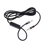 EpicDealz Replacement Black 3.5mm 1/8" Audio Stereo Jack Cable Lead AUX-in Cord with MIC for BÖHM Bohm B76 Wireless Bluetooth Headphones with Active Noise Cancelling