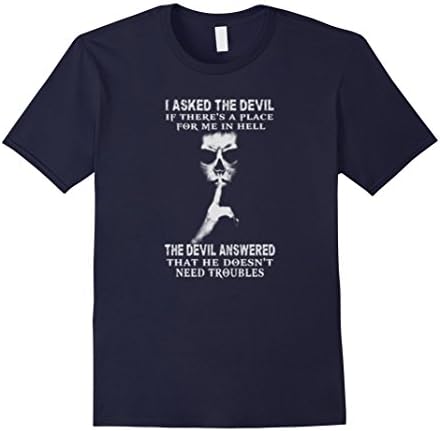 Men's I Asked The Devil T Shirt 3XL Navy