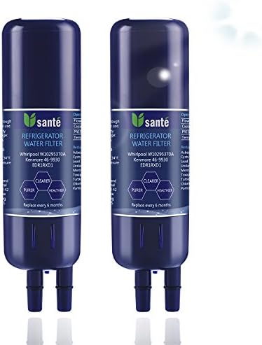 Whirlpool Refrigerator Water Filter Replacement Cartridge for W10295370A W10295370 EDR1RXD1 Filter 1 and Kenmore 46-9930 9030 (Blue - 2 Pack CREIDEA)