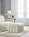 Serta | Relaxed Fit Durable Woven Linen Canvas Furniture Slipcover (Ruffle Ottoman, Natural)
