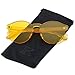 LKEYE-Fashion Party Rimless Sunglasses Transparent Candy Color Eyewear LK1737 Yellow Frame
