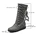 Blivener Women's Winter Back Lace Up Boot Mid Calf Snow Boots Grey US 8.5