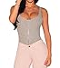 Shawhuwa Womens Sexy Sleeveless Zipper Bodysuit Clubwear Tops S Grey 1