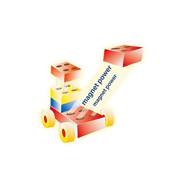 Theo Klein 635 Manetico Basic-Box, mittel | 25 Verschiedene Bunte Magnet-Bausteine | 6 Karten mit Bauanleitungen | Motorikspielzeug | Spielzeug für Kinder ab 1 Jahr – Bild 4