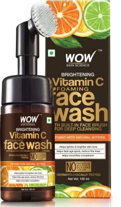 wow skin science brightening vitamin c foaming face wash