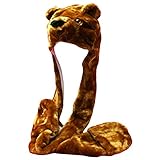 YIJUE Brown Bear Animal Hat and Muffler With Mittens